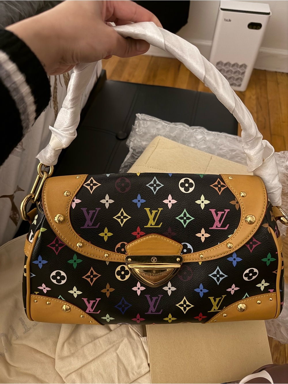 Multicolor Monogram Pattern Mini Shoulder Bag - Picture 3 of 3